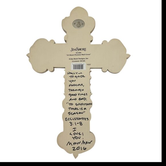 Jim Shore Heart Flowers Wall Cross - Picture 2 of 7